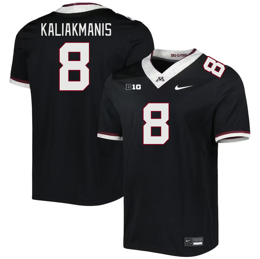 Men #8 Athan Kaliakmanis Minnesota Golden Gophers College Football Jerseys Stitched-Black